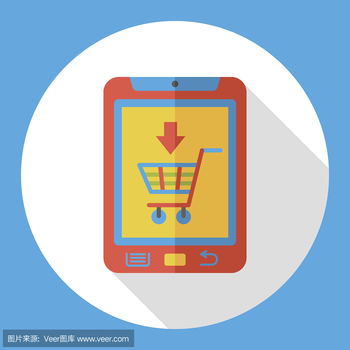 網上購物手機平面圖標